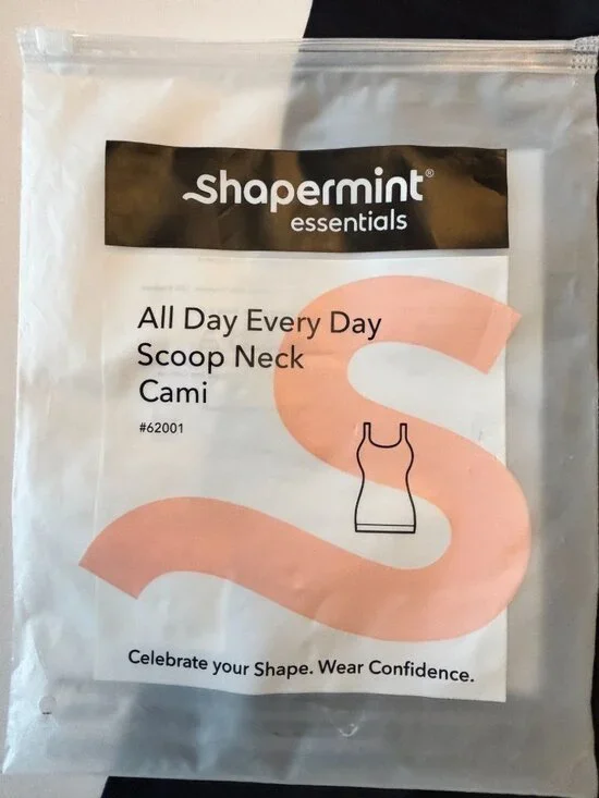 Shapermint All Day Every Day Scoop Neck Cami Tank Top Black Shapewear 14 16 New - Picture 3 of 16